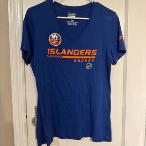 NHL Islanders Royal Blue V-Neck Tee with Orange Logo